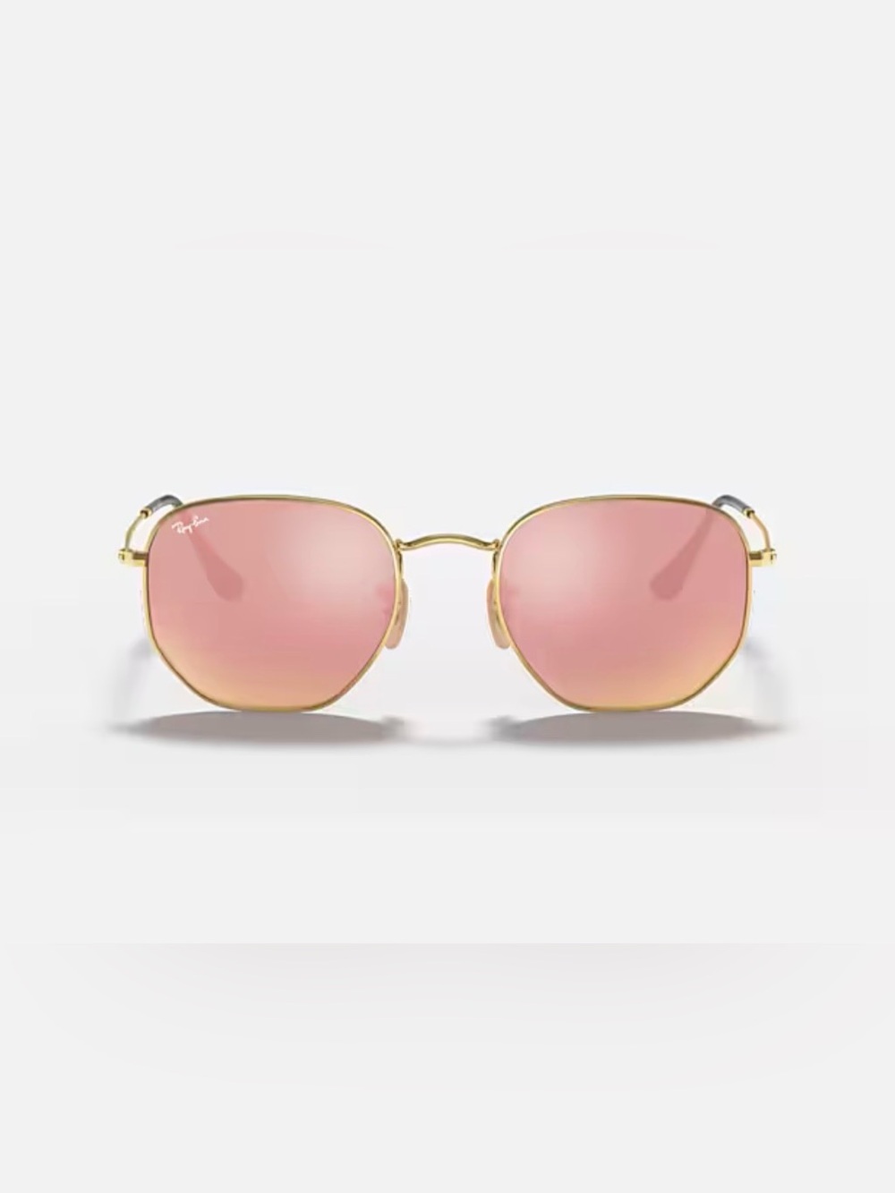 Ray-Ban Gold Frame Pink Lens Women's Sunglasses